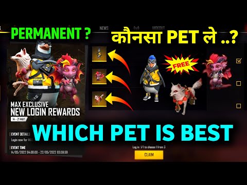 which pet is best in new login rewards event free fire | Mr waggor/dreki/spirit fox pet kaunsa le |