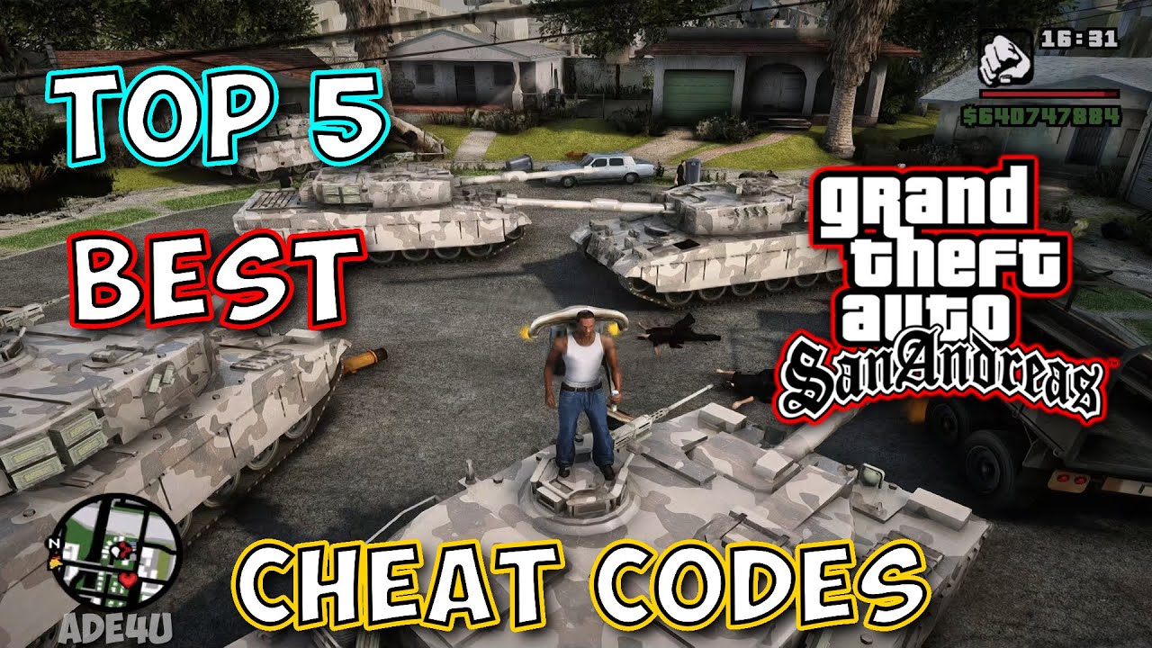 Top 5 Cheat Codes for GTA San Andreas | Best GTA SA Cheats | GTA San ...