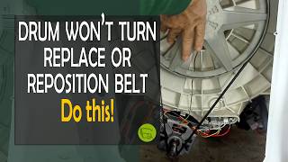 Washing machine drum not spinning how to refit or replace the drive belt