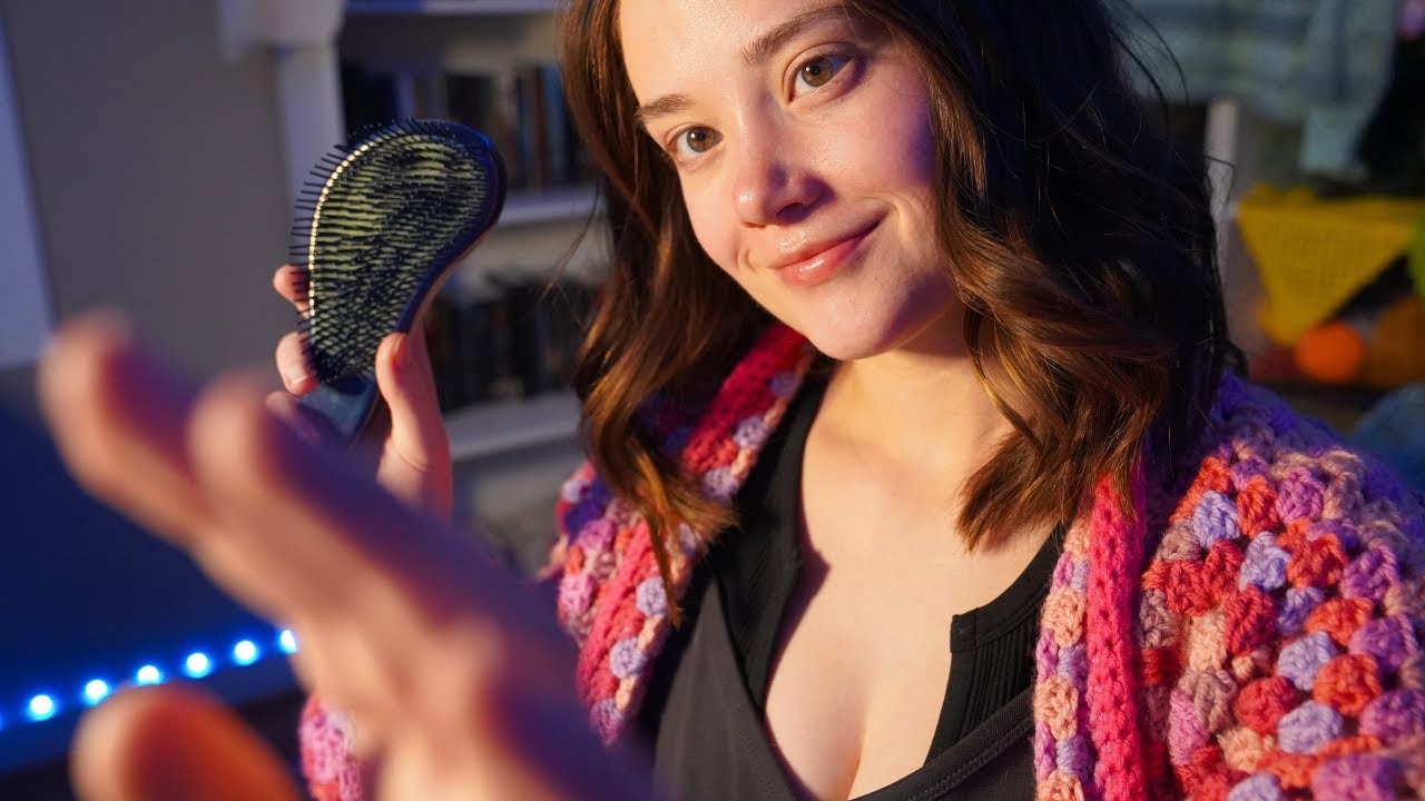 ASMR Getting You Ready For Bed Roleplay Hair Brushing Sequin Pillow