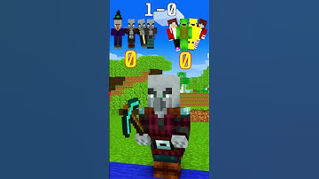 JJ and Mikey Team vs Illager Team #maizen #minecraft #shorts