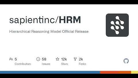 GitHub - sapientinc/HRM: Hierarchical Reasoning Model Official Release