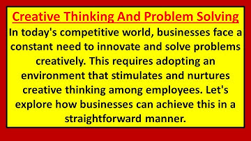 creative thinking and problem solving essay grade 12