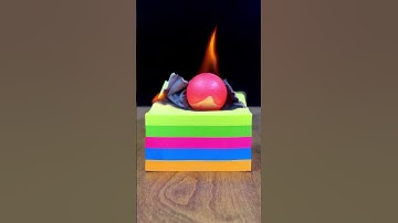 1000°C RHCB vs Sticky Notes 📝😱#satisfying #experiment #science #asmr #redhotballvs #rhcb