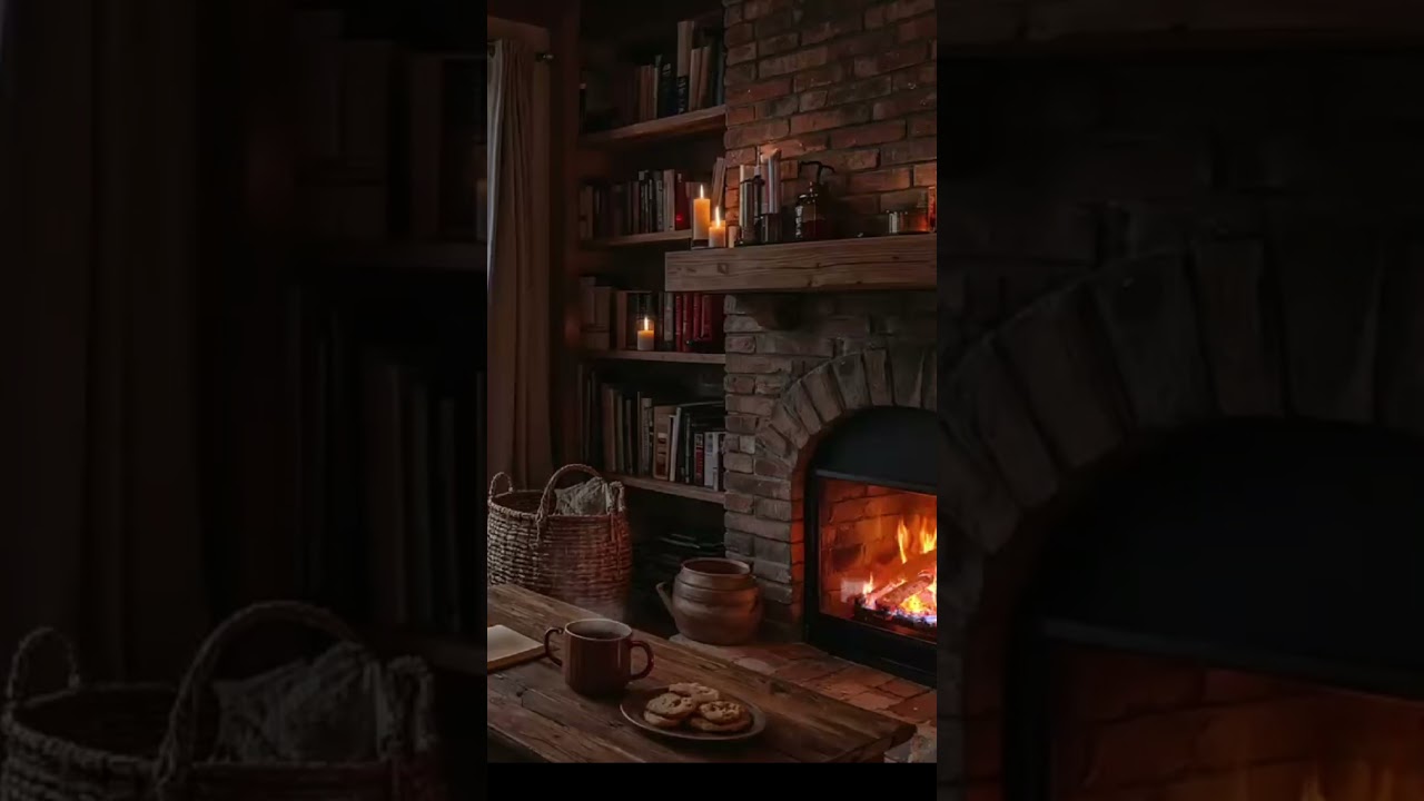 Warm Fireplace Ambience 🔥 Soft Calming Music