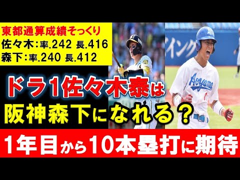 【カープ】ドラ1佐々木泰は阪神森下の1年目成績を超えられるか?大学通算成績が似ている!?【広島東洋カープ】
