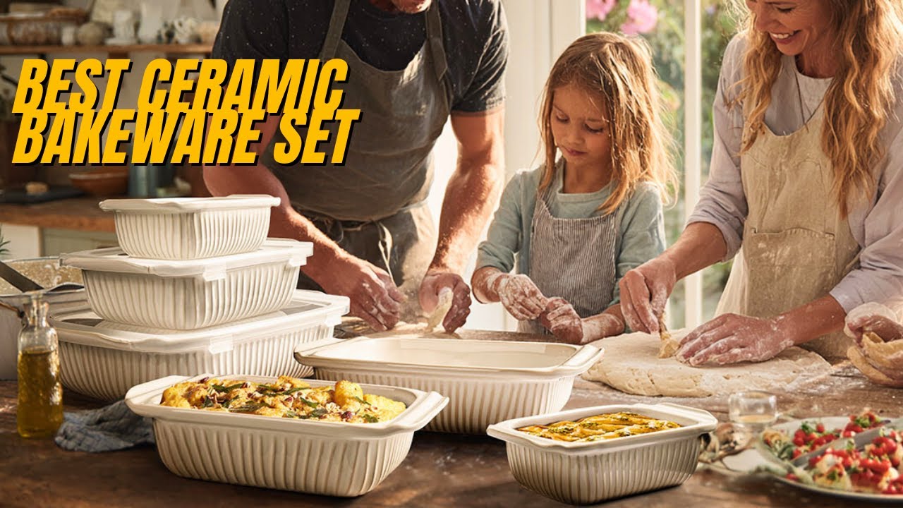 Artena Casserole Dishes For Oven – Ceramic Bakeware Set With Lids | Best Ceramic Bakeware Set