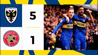 AFC Wimbledon 5-1 Walsall 📺| Bugiel’s hat-trick leads final-day charge 🎩 | Highlights 🟡🔵