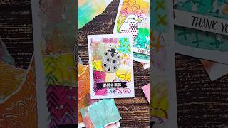 Greeting card with Gelli Print background and some stamping