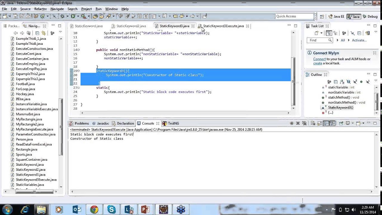 Core Java Topic-17: Static Keyword in Java - YouTube