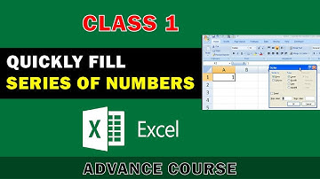 Excel Tips - Quickly Fill Series of Numbers in a Few Seconds Fill     Command-Class#1