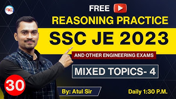Reasoning For SSC JE 2023 | MIXED TOPICS- 4 | Reasoning Practice For SSC JE 2023  By Atul Sir