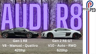 Audi R8 HeadtoHead  V8 vs V10  The First vs The Very Last ! | 4K