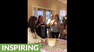 Surprise twin reveal ceremony for entire family and friends  - an incredible moment!