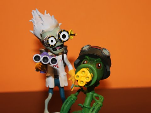 Details about / Plants Vs Zombies Action Figure 15Cm Gatling Pea Sgooter 3 Guns Toy Kids