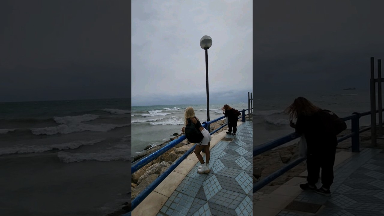 not swimming today, on alicante beach, that's a storm brewing
