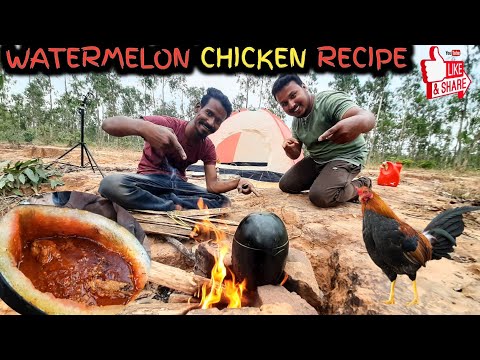 WATERMELON CHICKEN RECIPE // how to cooked chicken in watermelon // New Chicken Recipe 🐓