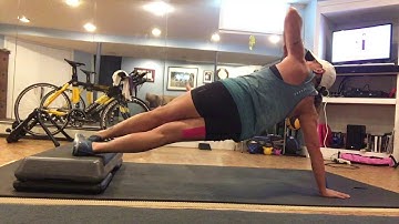 Pushup Side Plank with Resistance Band Rotation