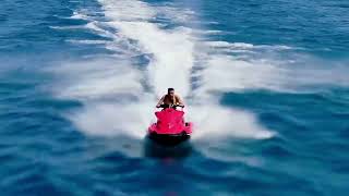 Water sports drone footage jet ski Analipsi Crete Lyttos Beach