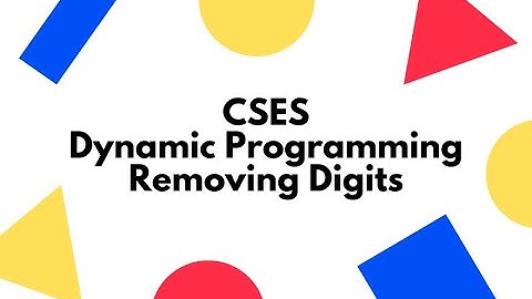 CSES | Dynamic Programming | Removing Digits