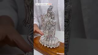 new Radha Krishna silver frame with bansuri free #jewelry #radhakrishna #premanandjimaharaj #yt