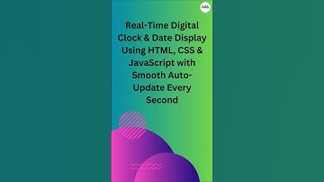 ⏰✨ Build a Real-Time Clock & Date in 60 Seconds! ⏱️ (HTML, CSS, JavaScript) #shorts