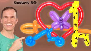 : COMO HACER FIGURAS CON GLOBOS  globoflexia facil - globologia infantil paso a paso - gustavo gg
