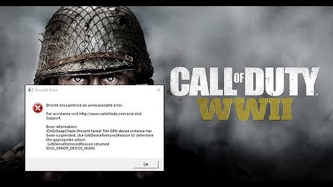 DirectX encountered an unrecoverable Error-COD WW2 (Simple Fix).