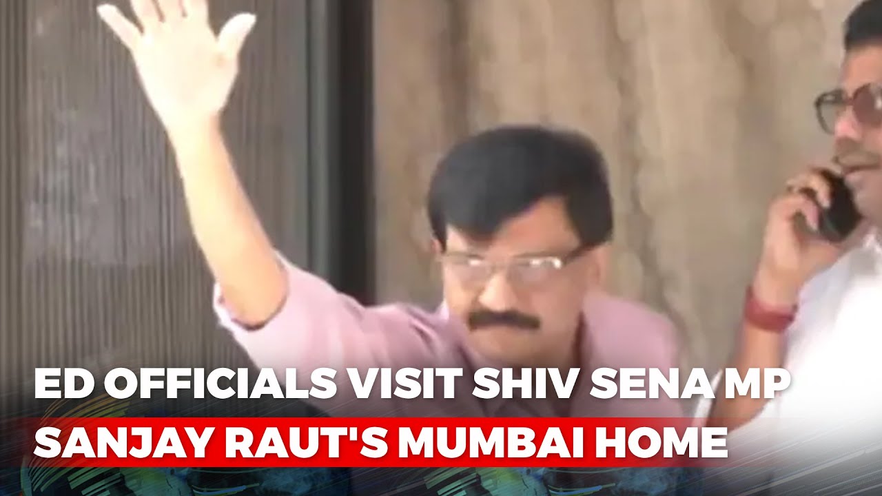 Sena's Sanjay Raut Waves At Supporters As Probe Agency Raids His Home