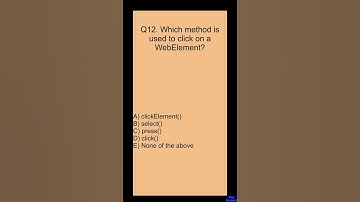 Selenium Interview MCQ Question [#12] | QA Automation Testing | Selenium WebDriver