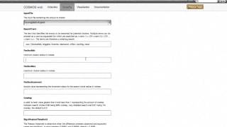 COSMOS GAM tool: Experiment setup