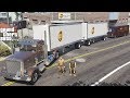 GTA 5 Real Life Mod #149 UPS Semi Truck Hauling Double Trailers