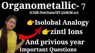 Isolobal Analogy and important questions CSIR-Net/Gate/IIT-JAM/M.sc.