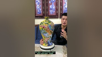 BÌNH HÚT LỘC VẼ TÙNG HẠC DIÊN NIÊN CAO 48cm / BÌNH PHONG THUỶ VẼ VÀNG 24k .