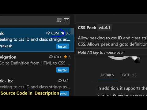 How to Instantly Peek and Edit CSS Like a Pro in VS Code! Using CSS Peek Extension Full Tutorial