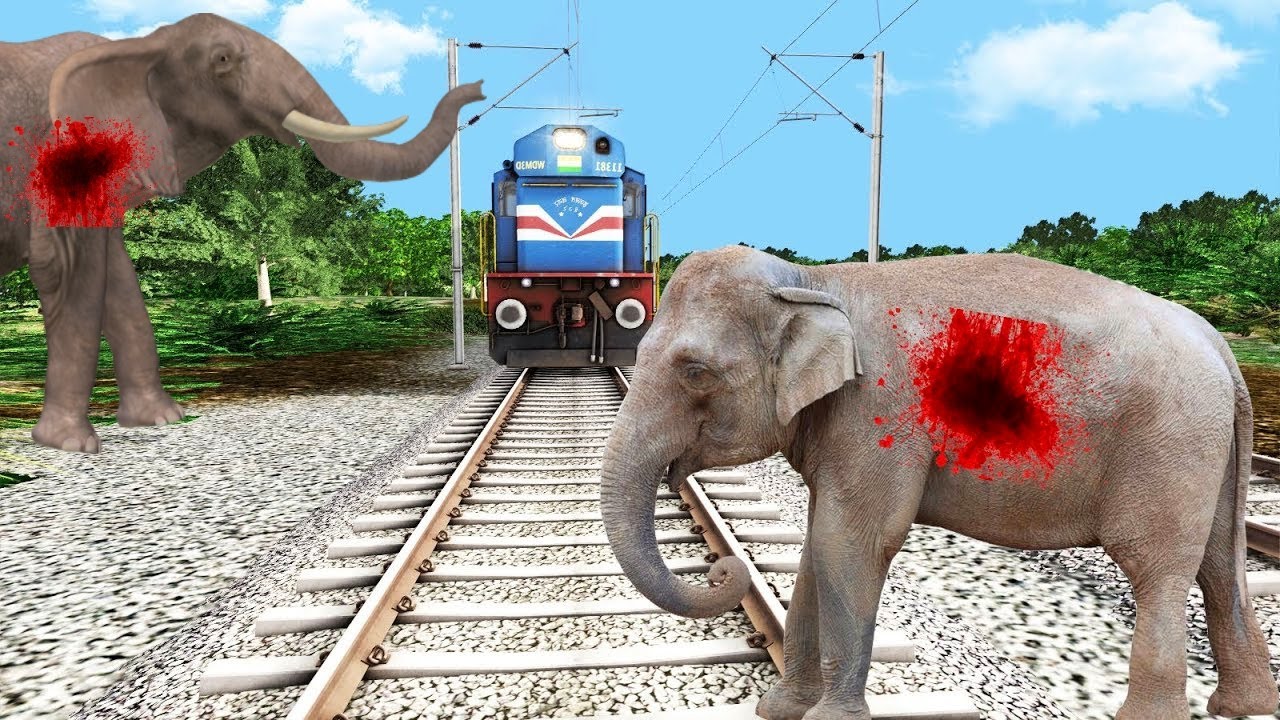 crazy Elephant vs Train | Stops the train | BeamNG.Drive | Train Simulator