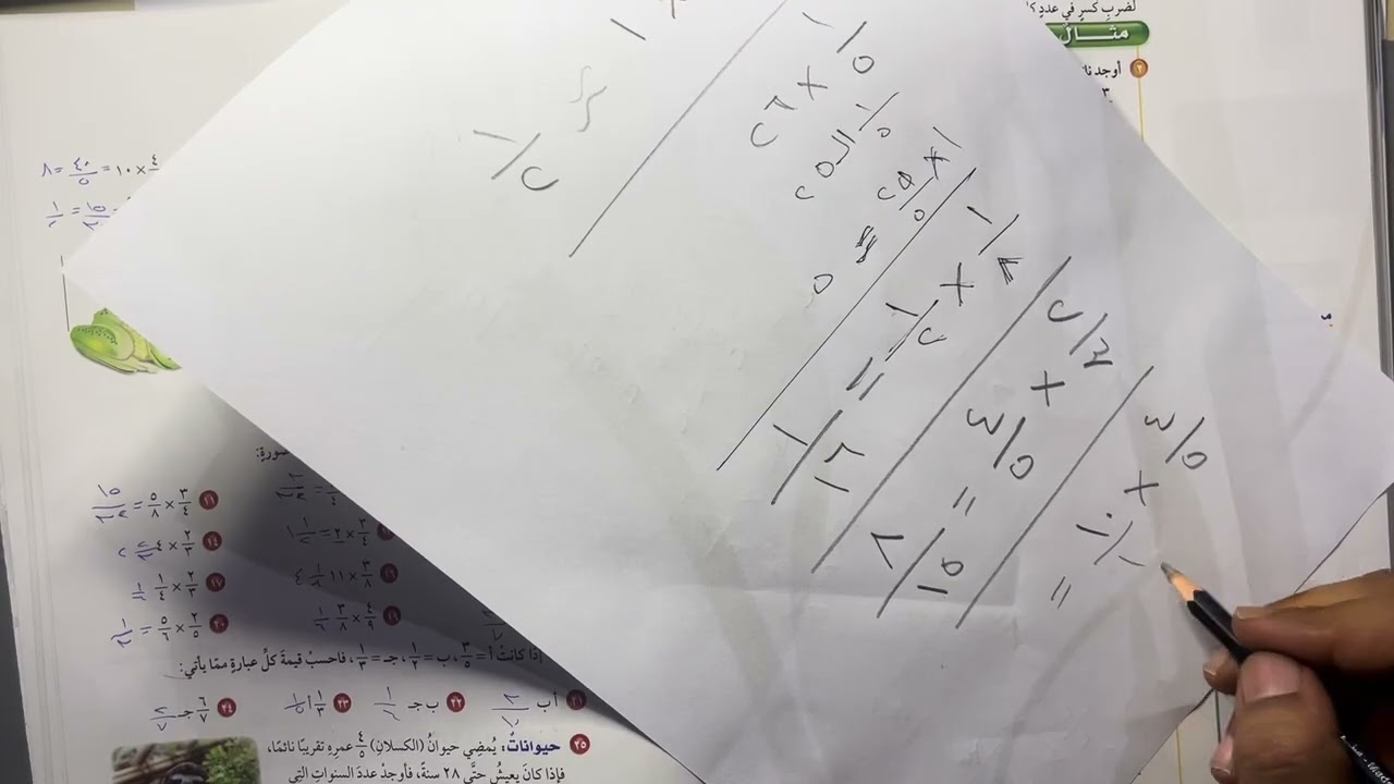 مراجعة الصف السادس رياضيات الفصل السادس ٢ ( العمليات على الكسور الاعتيادية )