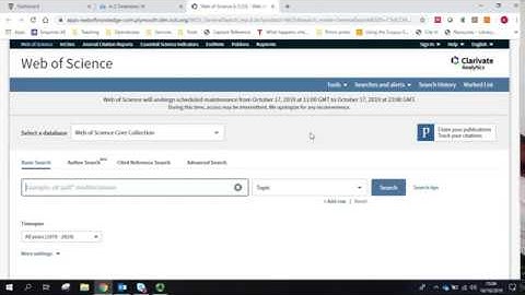 Getting Started in Web of Science