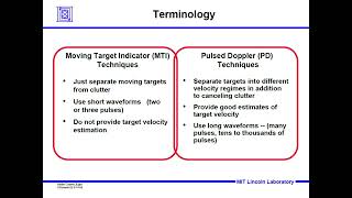 Difference between MTI and PD Techniques
