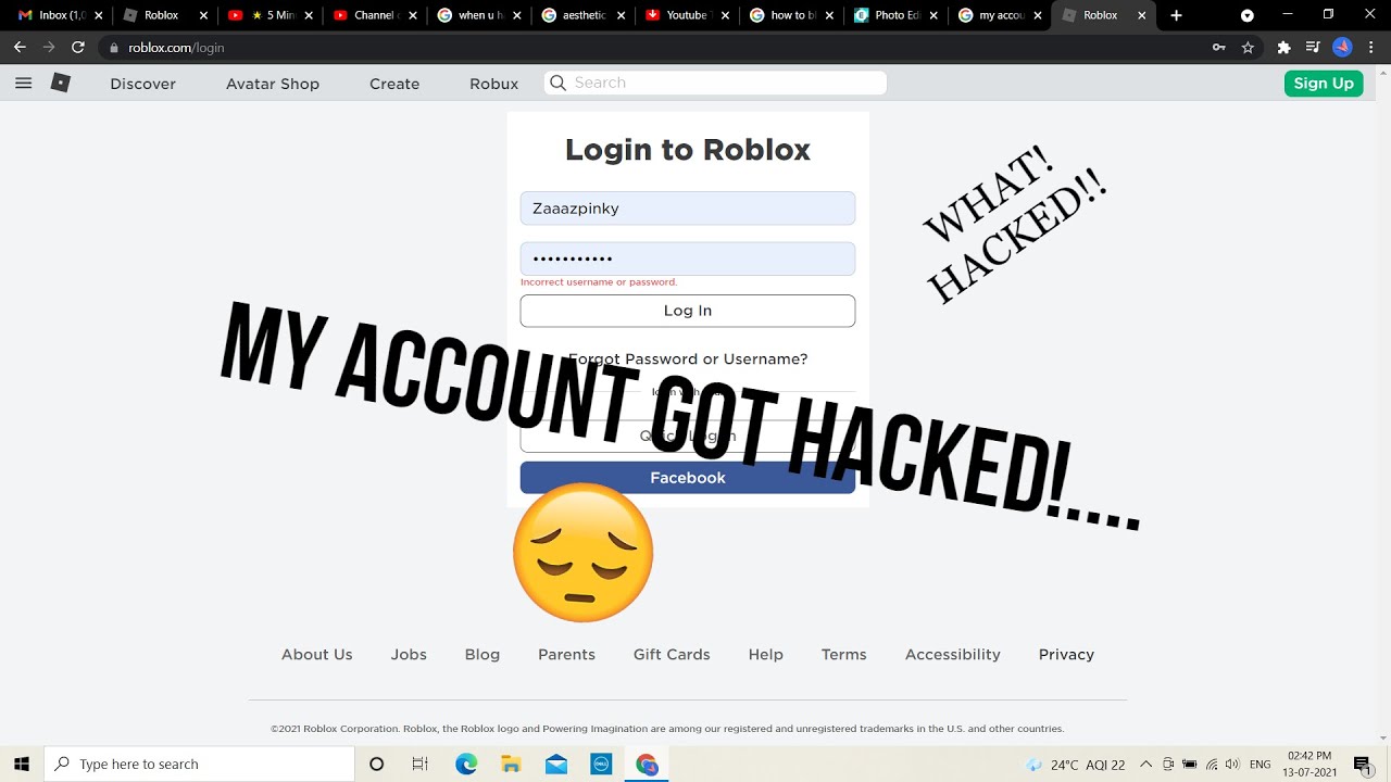 MY ACCOUNT GOT HACKED ROBLOX True YouTube 