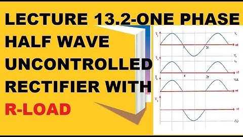 Lecture 13.2 | One phase half wave uncontrolled rectifier with R load | parameter calculation |