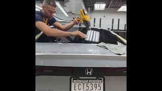 How to Heat Shrink Rear Window Tint | Professional One-Piece Installation #windowtint