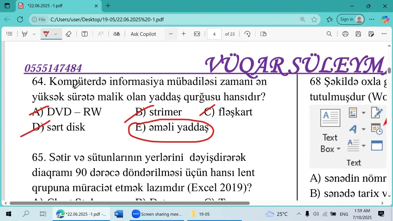 Dövlət Qulluğu - 22.06.2025 qəbul. İnformatika! Günorta növbəsi - BB!