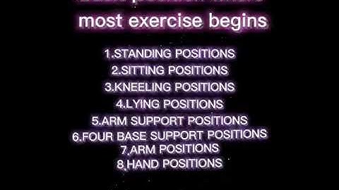 Basic position where most exercises begins pe 💓