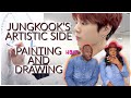 Jungkook's Artistic Side - Painting and Drawing Reaction