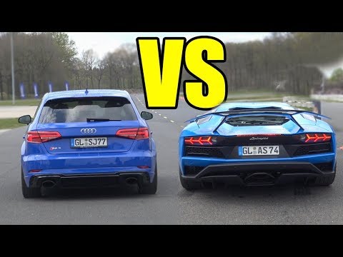 LAMBORGHINI AVENTADOR Vs AUDI RS3 - RS3 WON AGAIN?????