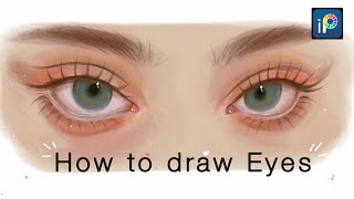 ✍🏻How I Draw Eyes || Step by step tutorial on ibisPaintx || with subtitles✨