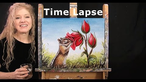TIME LAPSE - Learn How to Paint STOP AND SMELL THE ROSES with Acrylic - Animal Step by Step Lesson