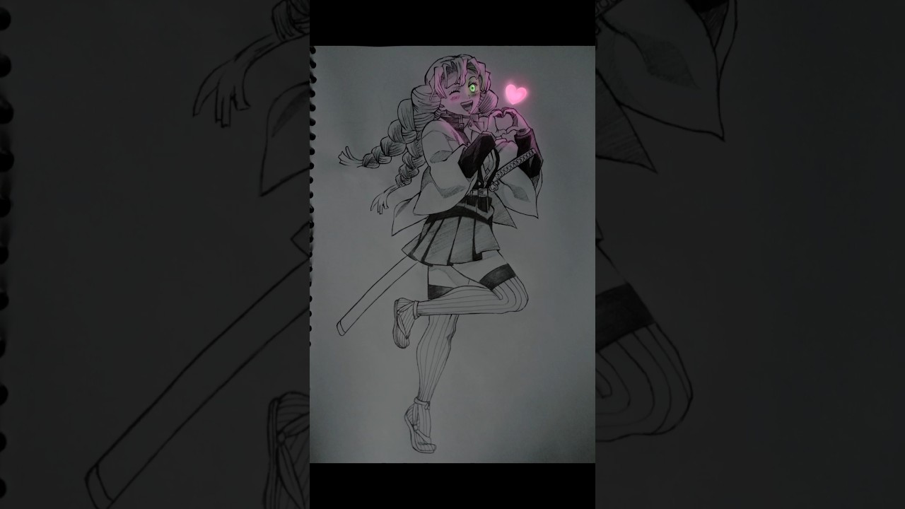 Mitsuri drawing process fro start to finish 🌕💕 