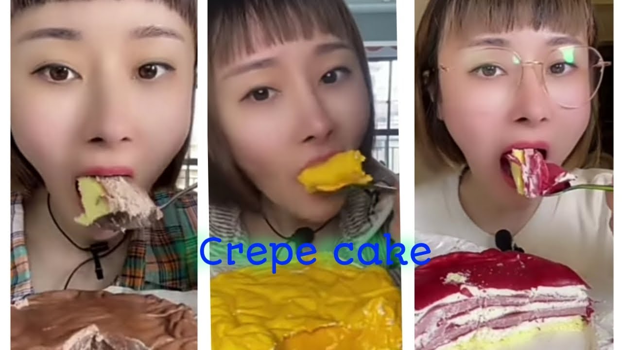 Asmr crepe cake party Mukbang show